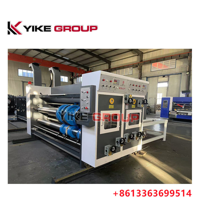 YK-1424 প্রকার চেইন খাওয়ানো ঢেউতোলা কার্টন ফ্লেক্সো প্রিন্টার Slotter মরা কর্তনকারী মেশিন