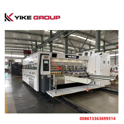 YK-1224 150 পিসি/মিনিট 4 রঙের ফ্লেক্সো প্রিন্টার স্লটার মেশিন কার্টন বক্স তৈরির মেশিন
